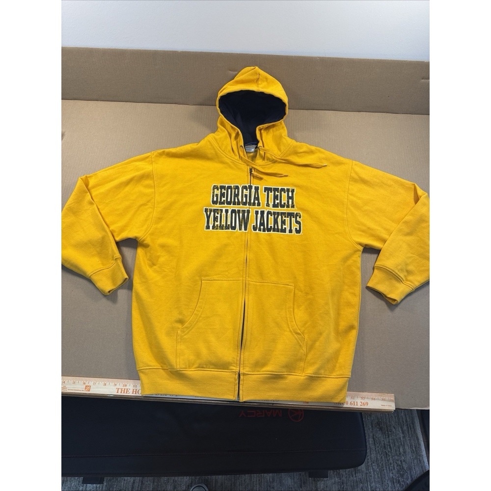Georgia Tech Yellowjackets OVB Old Varsity Brand Full Zip Hoodie Men's XL